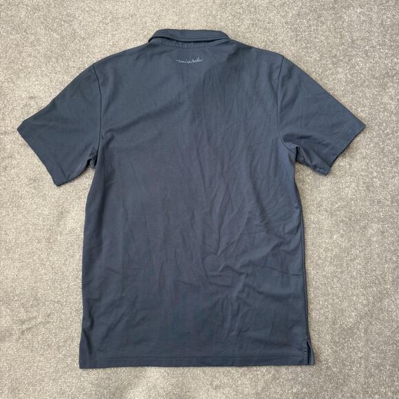 Travis Mathew Polo Shirt Mens Medium Blue Retro Stripe Golf Athletic Casual - Picture 6 of 7